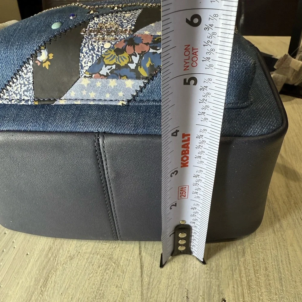 Coach Mini Charlie Denim Star Patchwork Backpack